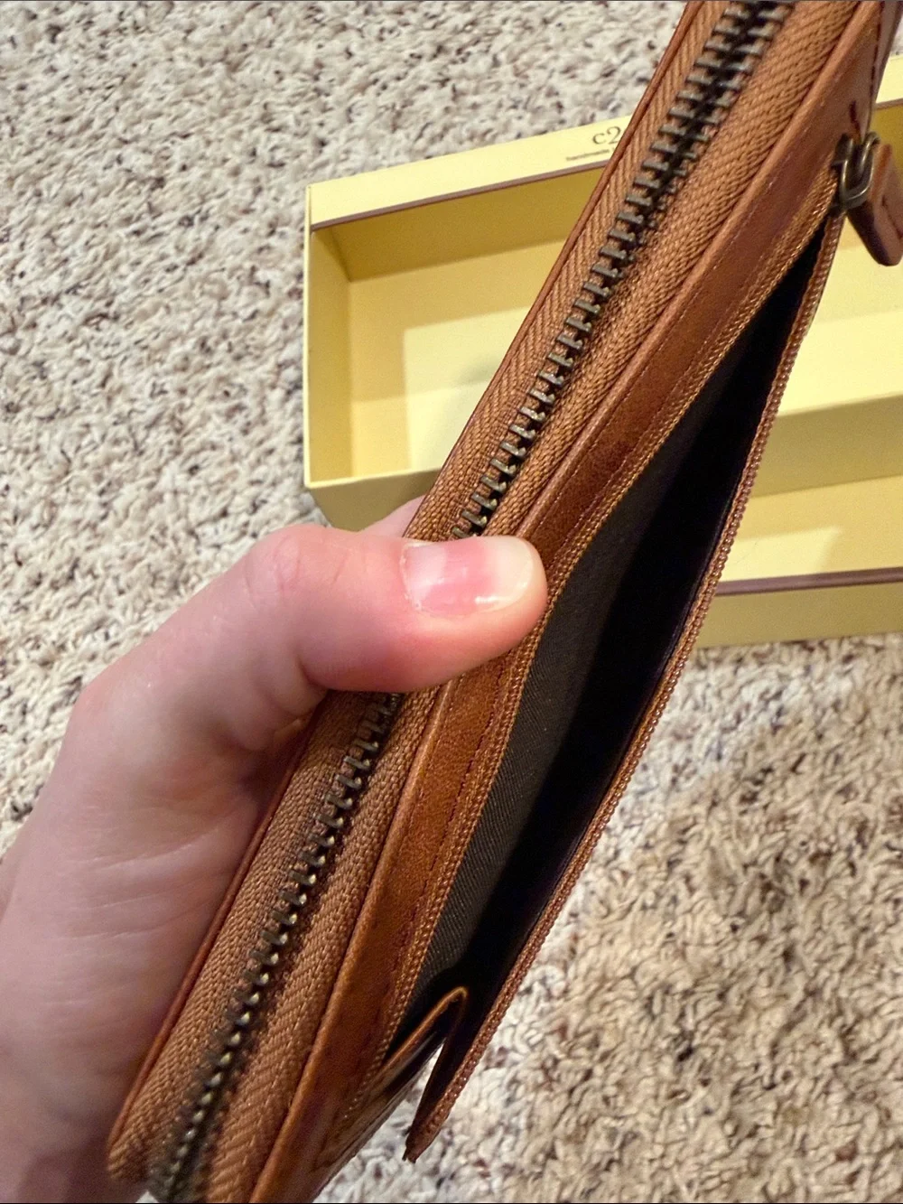C2 by Calibrate Men's Brown Leather Money Clip Wallet